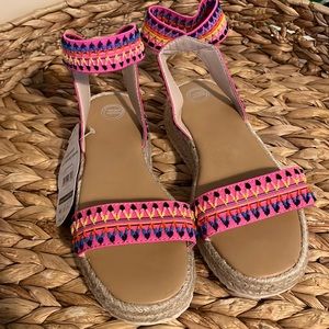 Girls Wedges Strappy Tribal Sandals